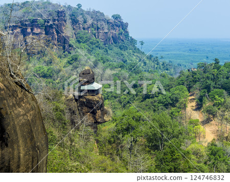 A Buddhist temple built on a forest cliff in Thailand / Wat Phu Tok, Bueng Kan, Thailand 124746832