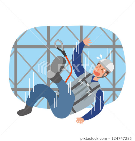 Falling accident at a construction site 124747285