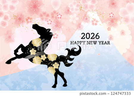 2026 年馬年 新年賀卡模板 生肖 新年 新年 2026 年馬年 新年賀卡模板 生肖 新年 新年 124747333