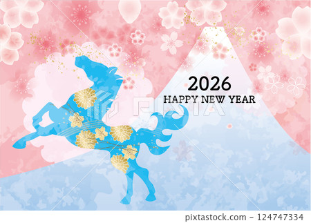 2026 年馬年 新年賀卡模板 生肖 新年 新年 2026 年馬年 新年賀卡模板 生肖 新年 新年 124747334