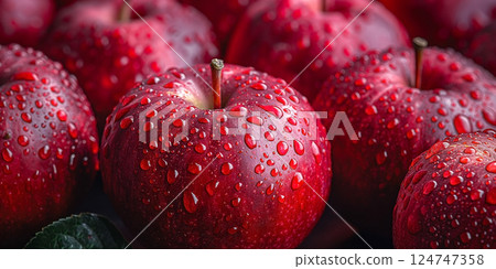 background of fresh ripe red apples 124747358