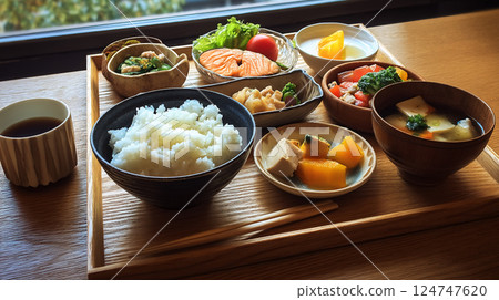 Healthy Japanese cuisine 124747620