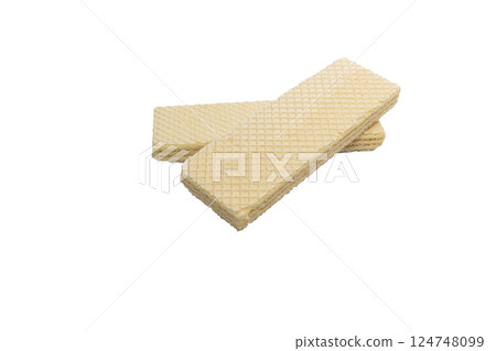 A wafer biscuit sticks isolated on a white background. 124748099