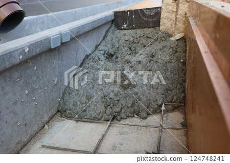 Concrete poured into formwork 124748241