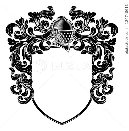 Coat of Arms Crest Knight Family Shield Heraldry Coat of Arms Crest Knight Family Shield Heraldry 124748618