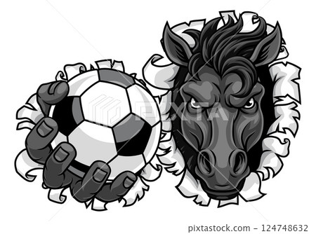 Horse Mustang Soccer Football Sports Team Mascot Horse Mustang Soccer Football Sports Team Mascot 124748632