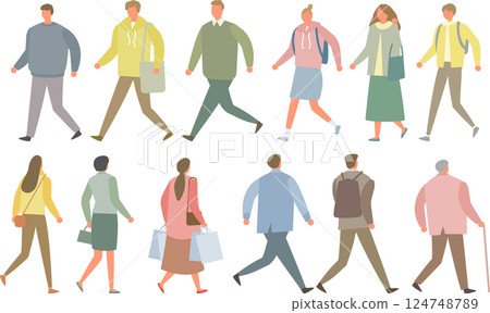 行走的人的插圖集 124748789