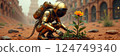 Astronaut Planting Life on Mars 124749340