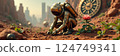 Astronaut Planting Life on Mars 124749341
