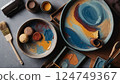 Artist Paint and Brush Still Life 124749367