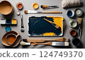 Artist Paint and Brush Still Life 124749370