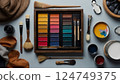 Artist Paint and Brush Still Life 124749375