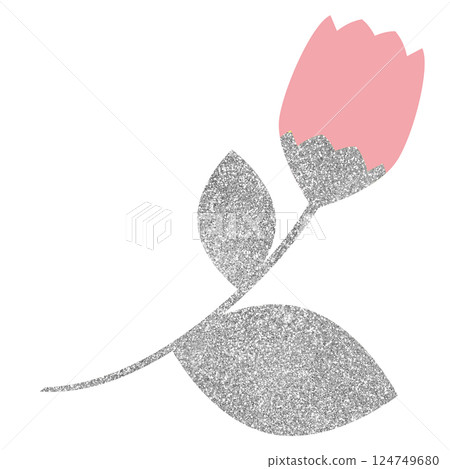 插畫內容:櫻花蕾、手繪、銀色 插畫內容:櫻花蕾、手繪、銀色 124749680
