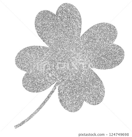 Illustration material: Four-leaf clover, leaves, silver Illustration material: Four-leaf clover, leaves, silver 124749698