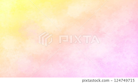 Watercolor-style background frame material Flyer, web, video Background material 16:9 size Pink and yellow 124749715