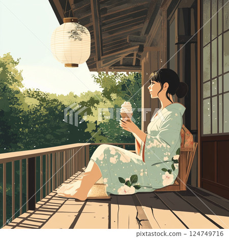 Sit on the veranda and enjoy the coolness all to yourself." Sit on the veranda and enjoy the coolness all to yourself." 124749716