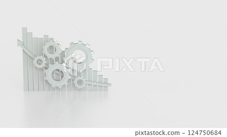 The Gear and chart for Business concept 3d Rendering. 124750684