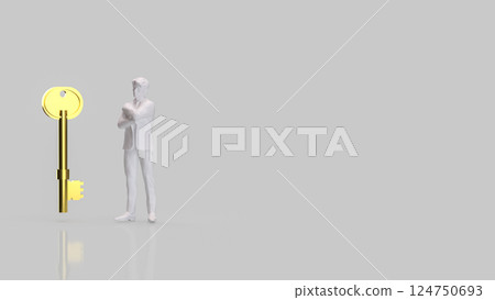 The Key and coins for Business concept 3d Rendering. The Key and coins for Business concept 3d Rendering. 124750693