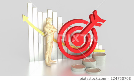 The Red target for Business concept 3d Rendering. The Red target for Business concept 3d Rendering. 124750708