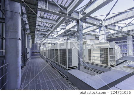 Equipment on the roof of the building. Photo courtesy of Tokyo Electronics College, Denpa Gakuen Corporation. 124751036