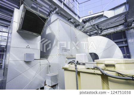 Equipment on the roof of the building. Photo courtesy of Tokyo Electronics College, Denpa Gakuen Corporation. 124751038