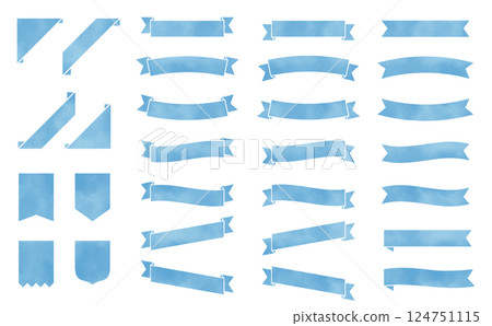Handwritten ribbon frame set, blue 124751115