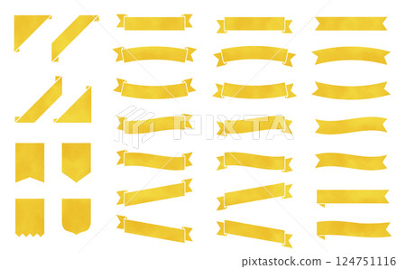 Handwritten style ribbon frame set yellow Handwritten style ribbon frame set yellow 124751116