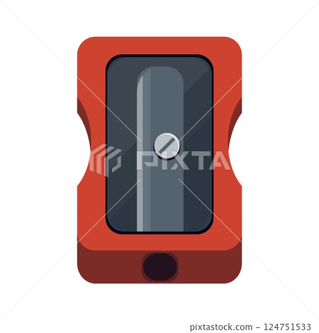 Red Manual Pencil Sharpener with Metal Blade Vector Illustration Image 124751533