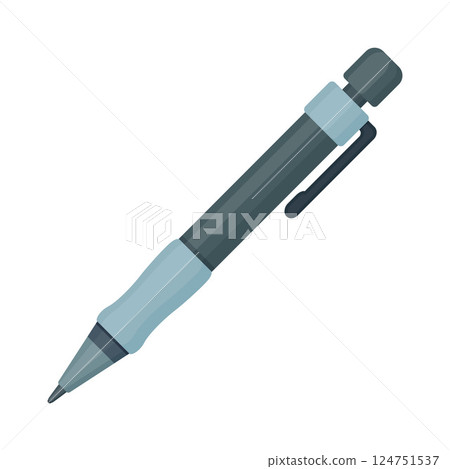 Dark Mechanical Pencil with Blue Grip and Clip Vector Illustration Image Dark Mechanical Pencil with Blue Grip and Clip Vector Illustration Image 124751537