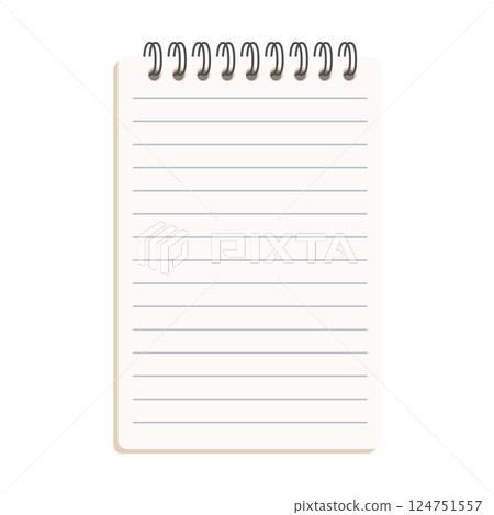 Vertical Spiral Notepad with Lined Pages Vector Illustration Image Vertical Spiral Notepad with Lined Pages Vector Illustration Image 124751557