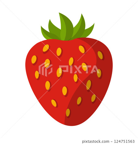 Red Strawberry with Green Leaves Fruit Vector Illustration Image Red Strawberry with Green Leaves Fruit Vector Illustration Image 124751563