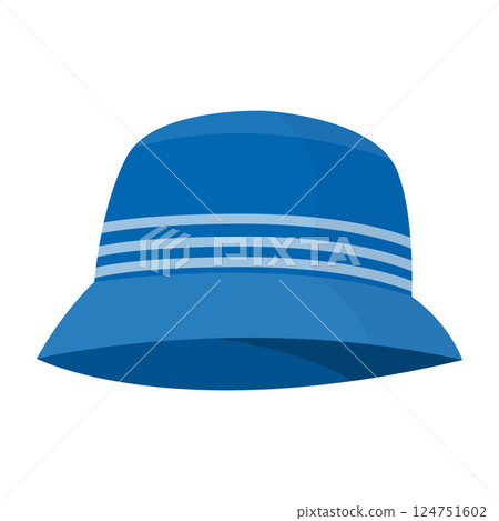Blue Bucket Hat with Light Blue Stripes Design Vector Illustration Image 124751602