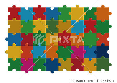 Colorful jigsaw puzzle vector illustration 124751684
