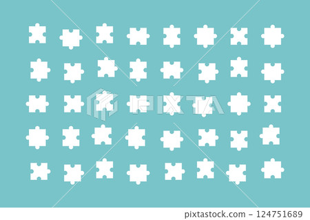向量圖的白色拼圖碎片排列整齊 124751689
