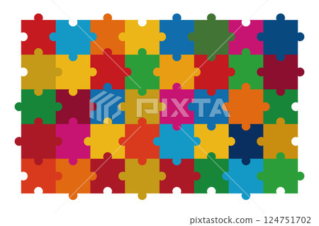 彩色拼圖向量插圖 彩色拼圖向量插圖 124751702