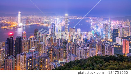 Night view from Hong Kong Victoria Peak 124751960