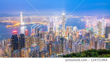 Night view from Hong Kong Victoria Peak Night view from Hong Kong Victoria Peak 124751964