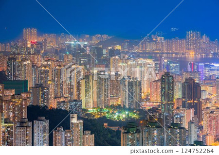 Night view from Kowloon Peak, Hong Kong 124752264