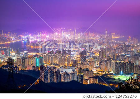 香港九龍山頂夜景 124752270