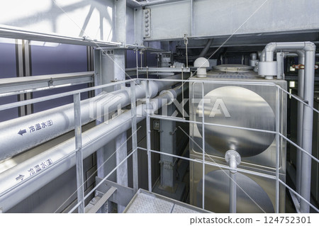 Equipment on the roof of the building. Photo courtesy of Tokyo Electronics College, Denpa Gakuen Corporation. 124752301