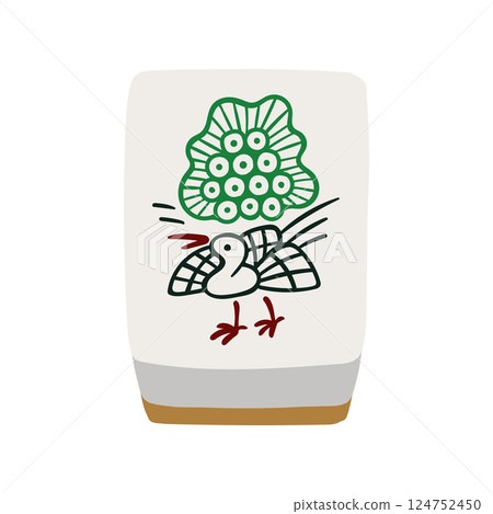 麻將牌的手繪插圖 麻將牌的手繪插圖 124752450