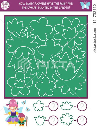 Fairyland tracing, shape and line recognition activity with flowers. Magic fairy garden counting math puzzle with white contours. Find and circle correct silhouette printable worksheet for kids Fairyland tracing, shape and line recognition activity with flowers. Magic fairy garden counting math puzzle with white contours. Find and circle correct silhouette printable worksheet for kids 124752550