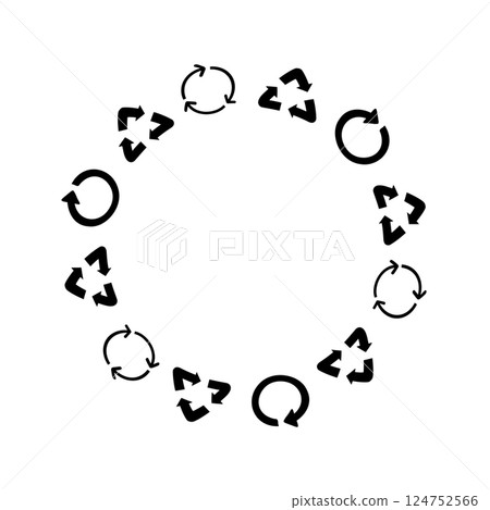 Simple hand-drawn cute recycled frame 124752566