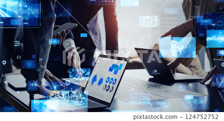 商務人士會議小組和數位數據概念 124752752