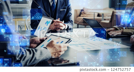 Group of business people meeting and digital technology concept Group of business people meeting and digital technology concept 124752757