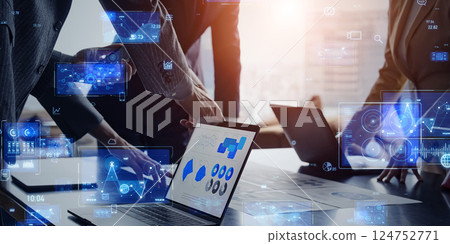 商務人士會議小組和數位數據概念 124752771