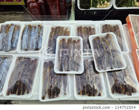 Korean food. Gwamegi Half dried Saury Korean food. Gwamegi Half dried Saury 124752854