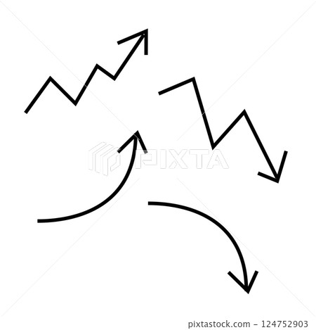 Rising and falling arrow lines Rising and falling arrow lines 124752903