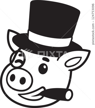 Capitalist pig funny cartoon Capitalist pig funny cartoon 124753096