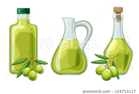 Olive oil in a decanter bottle Olive oil in a decanter bottle 124753117